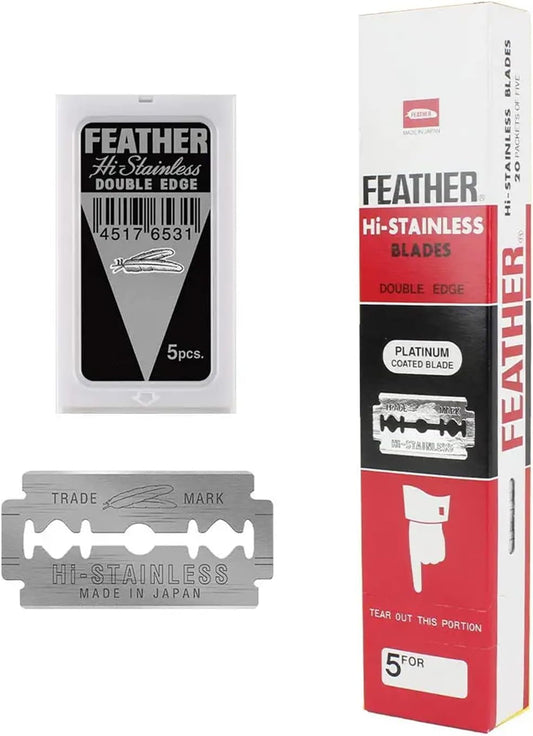 Feather Çift Kenarlı Emniyetli Japon Üretimi Tam Yaprak Jilet 100 Adet, 5li x 20paket