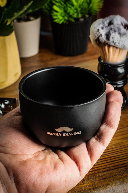 Pasha Shaving Avuç İçi Çelik Tıraş Kasesi, Çift Katmanlı Gümüş Renk Seyahat Boy Dizayn, 8cm x 6cm Boyutlarda