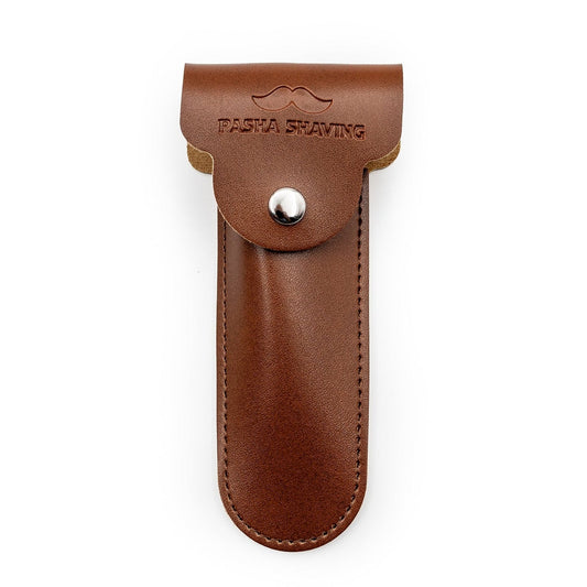 Pasha Shaving Suni Deri Tıraş Makinesi Kılıfı, Kahverengi
