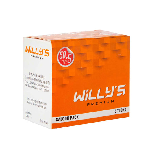 Willy's Premium Çift Taraflı Tıraş Jileti 50+5 (55 Adet) – Pearl Tıraş Makineleriyle Sunulan Çift Taraflı Jilet